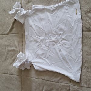 Bebe White Fluff Tank Blouse